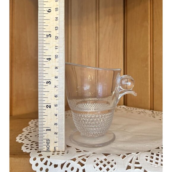 Vintage Duncan Miller Art Deco Clear Teardrop Glass Creamer Solid Ball Handle - Picture 2 of 7